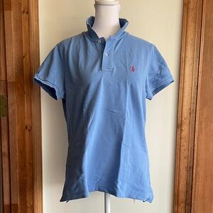 RALPH LAUREN Blue Label Light Blue The Skinny Polo Shirt L